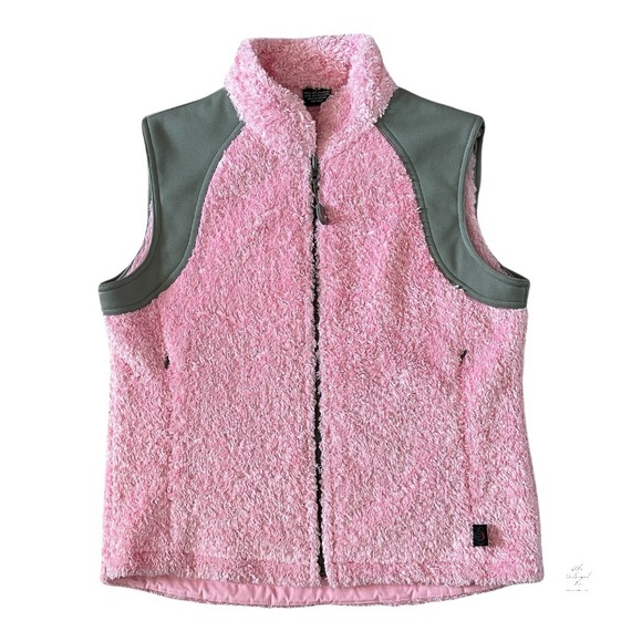 NEW Hot Chillys Fuzzy Fleece Vest Women's Pink Sleeveless Full Zip Layering L - Picture 1 of 7